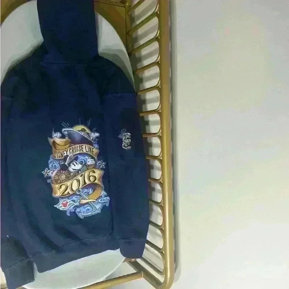 Kids unisex vintage Disney cruise line zip up navy Mickey hoodie size medium - Picture 1 of 6